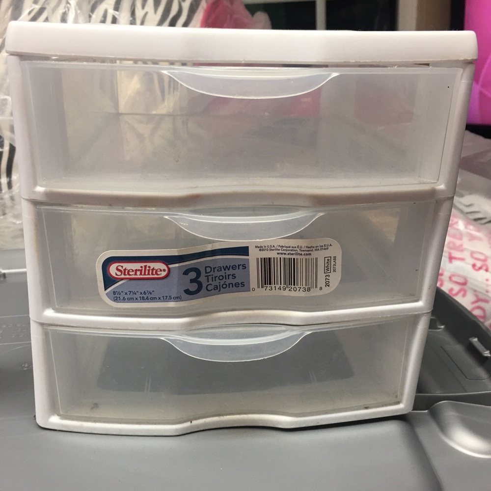 Clear 3 drawer organizer